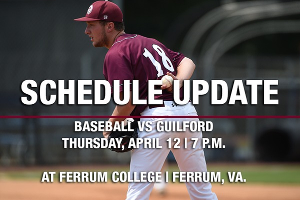 RC Baseball vs. Guilford Moved to Ferrum