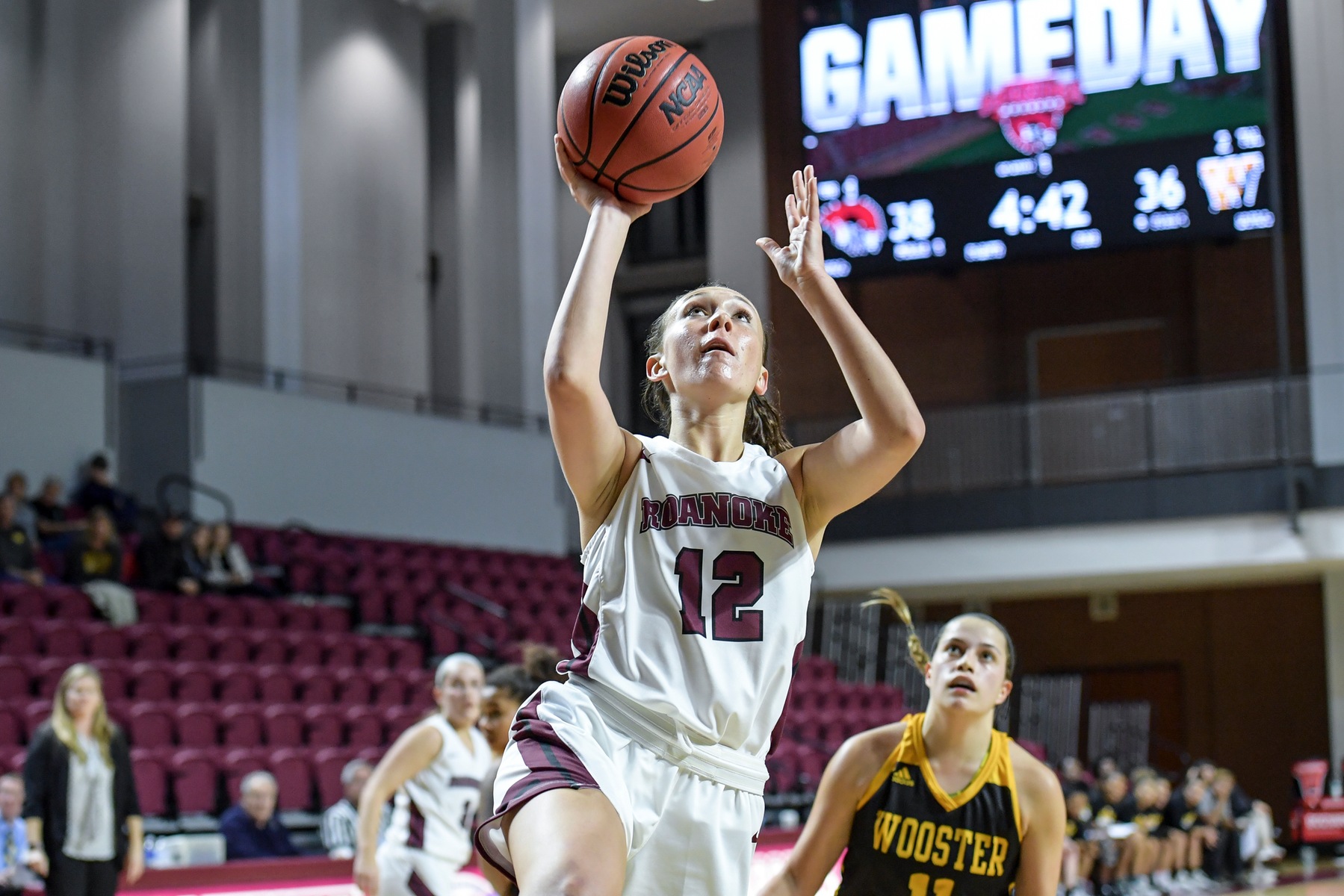 Kristina Harrel led three Maroons in double-figures with 21 points as Roanoke topped Wooster 76-66 on the opening day of the Susan Dunagan Holiday Classic