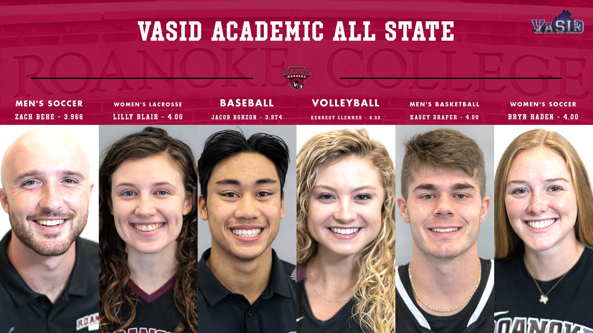Six Maroons named Academic All State