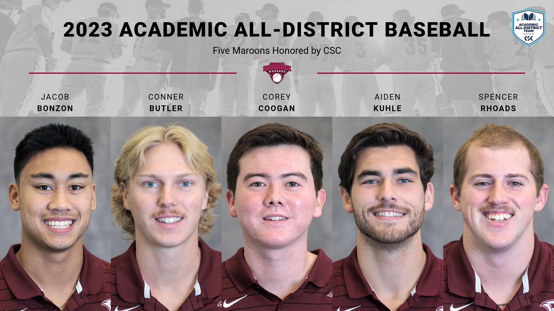 Roanoke Quintet Tabbed to Academic All-District Team