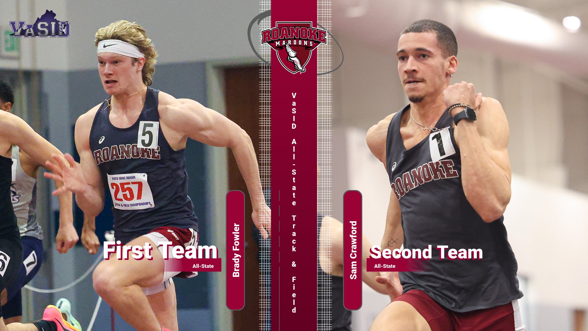 Fowler, Crawford Named VaSID College Division Indoor Track All-State