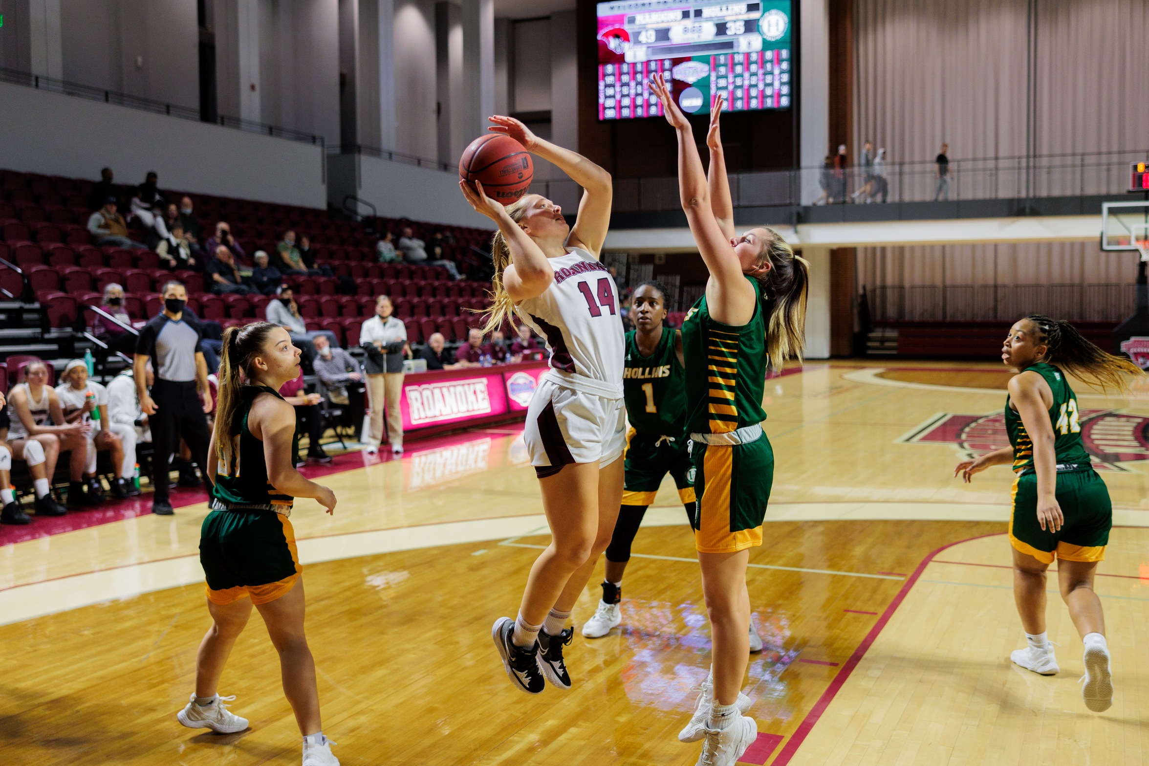 action photo of RC women's basketball player Morgan Micallef