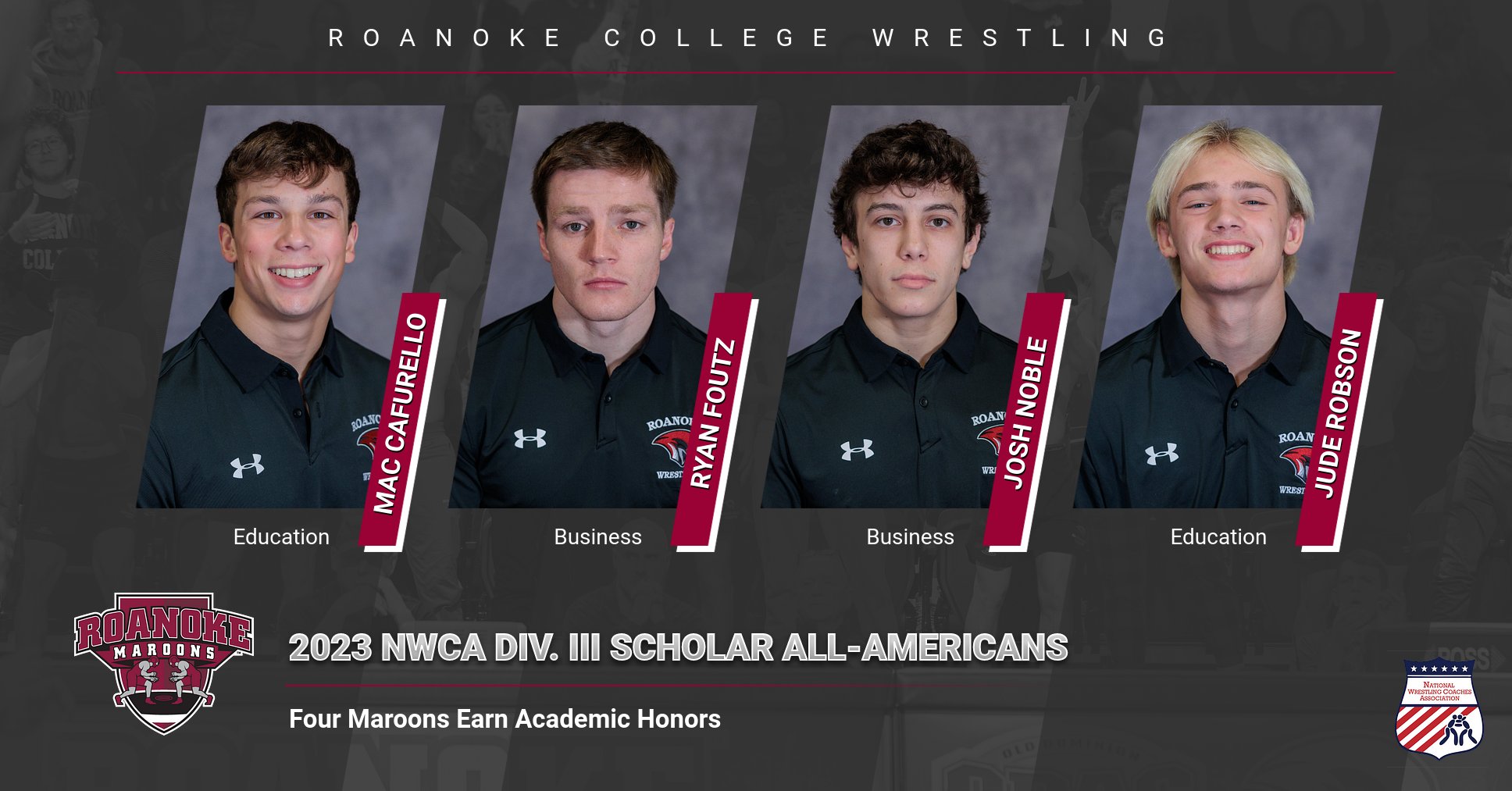 Four Maroons Earn NWCA Scholar All-American Honors